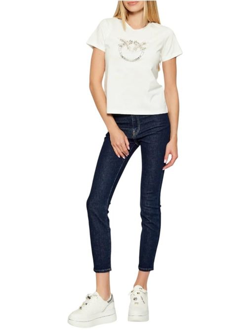 T-shirt logo Love Birds decorato PINKO | 100535A2RN/Z05